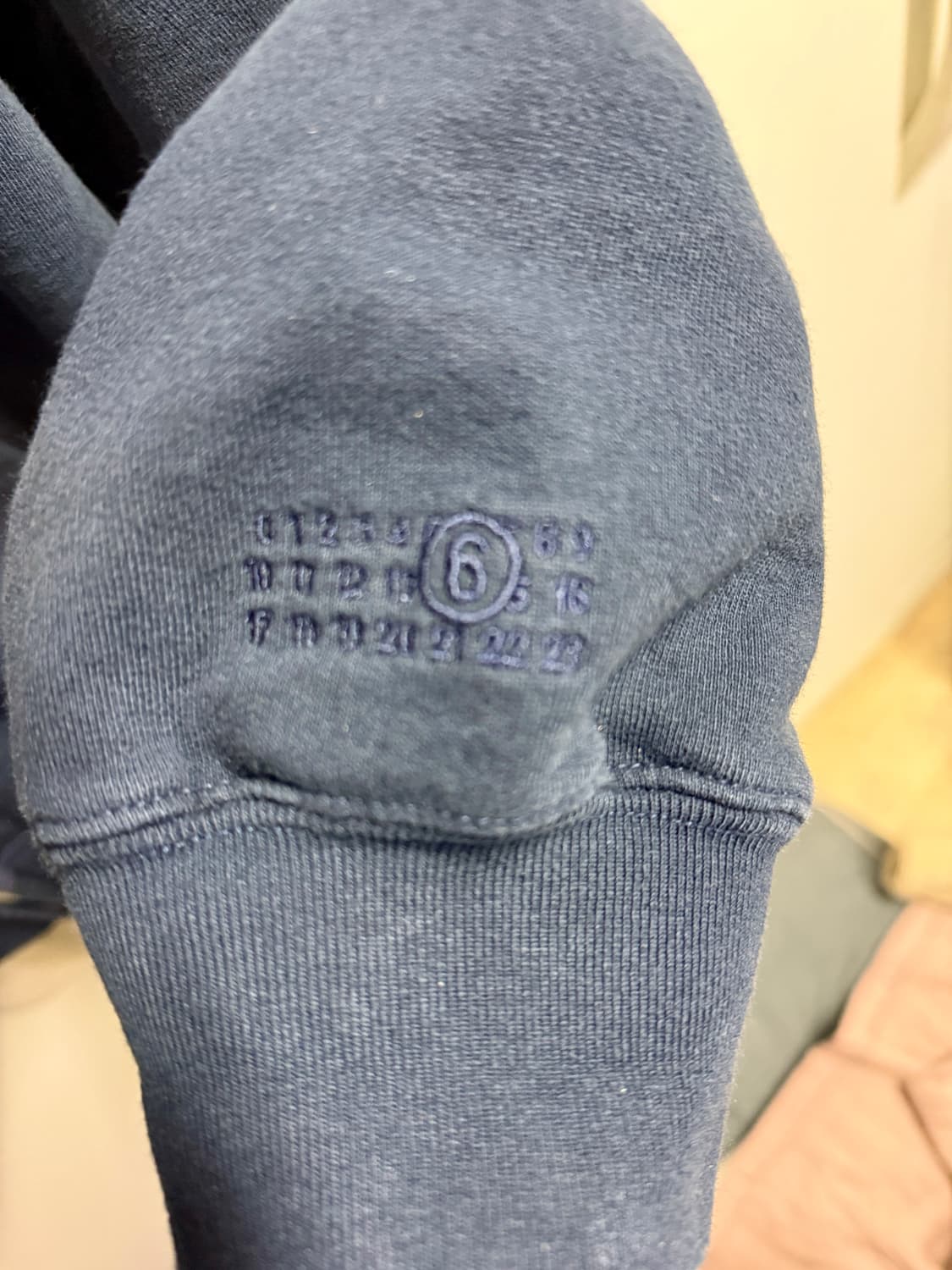 슈프림 x MM6 메종 마르지엘라 박스로고 집업 네이비 L사이즈 판매 상품이미지5