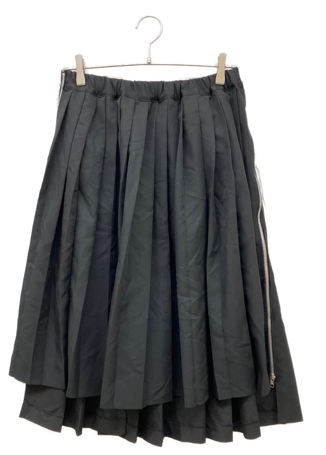 (네고가능)꼼데가르송 블랙 24ss 지퍼 플리츠 스커트 (블랙 M) 상품이미지1