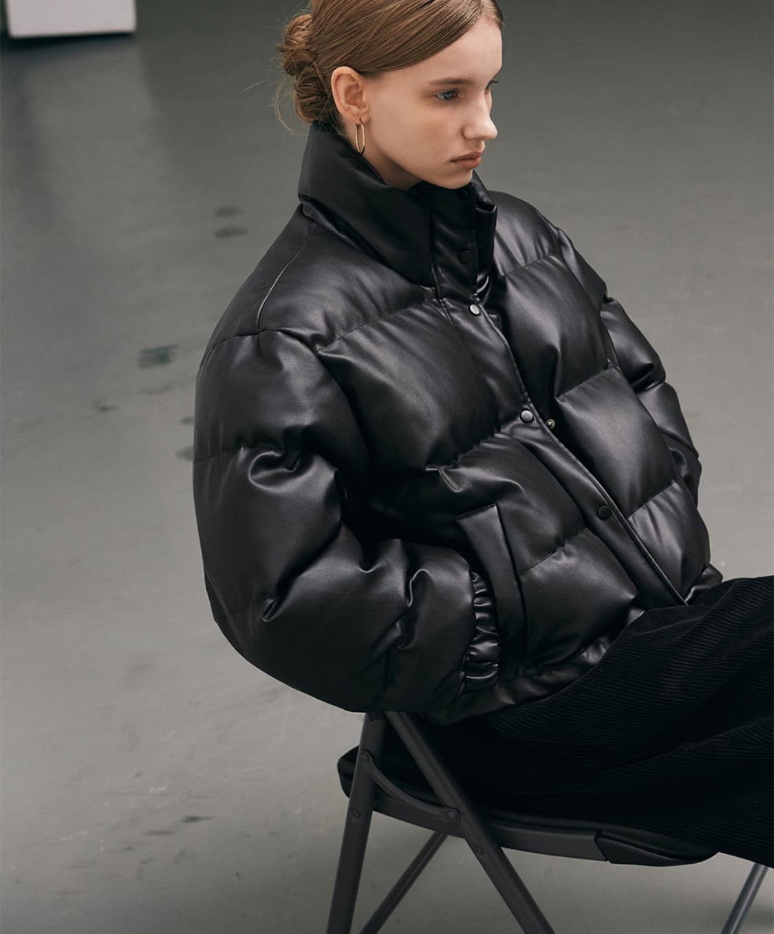 닉앤니콜 여자 가죽 레더 숏패딩  상품이미지1