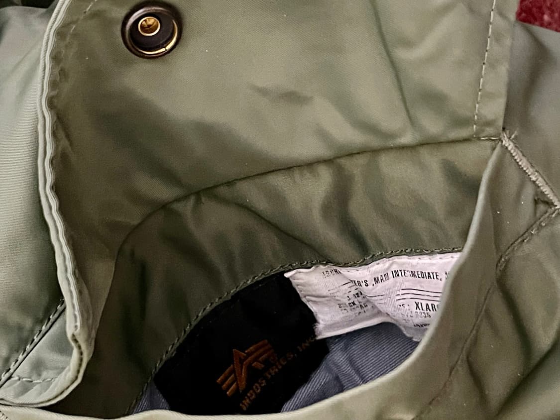 80s 미공군 납품용 알파인더스트리 MA-1 플라이트자켓 세이지 상품이미지7