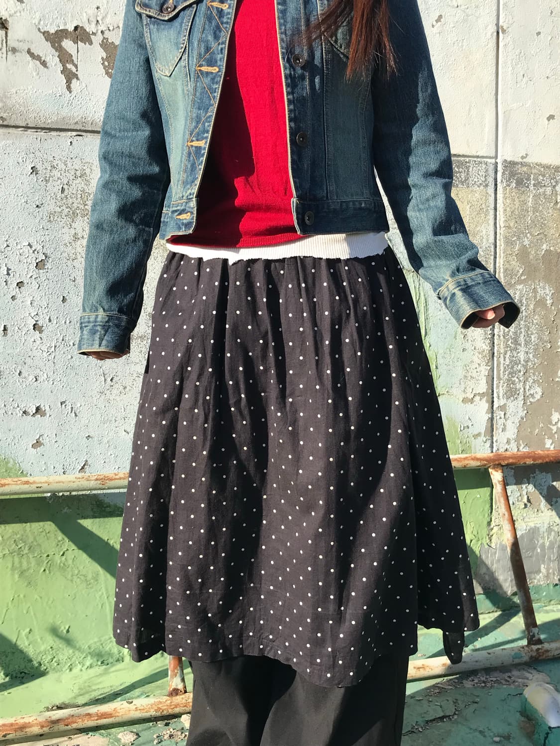 레이어드 도트 스커트  상품이미지1