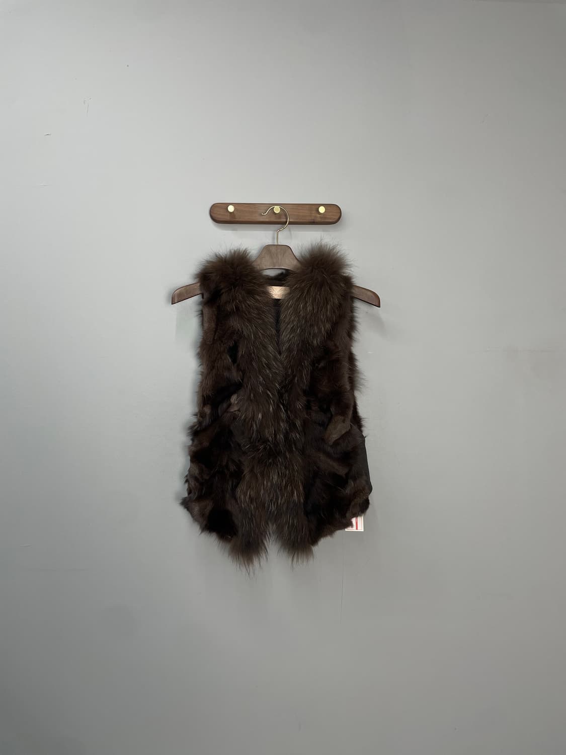 빈티지 다크브라운 퍼 베스트 H1122 상품이미지2