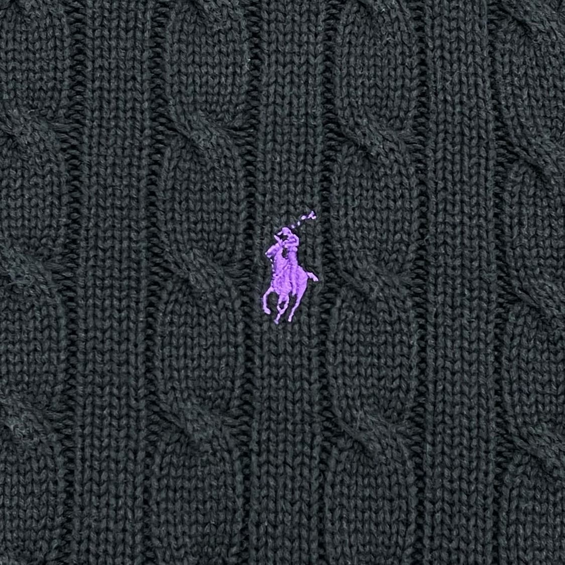 Polo  폴로 랄프로렌 자수 블랙 꽈배기 니트   상품이미지2