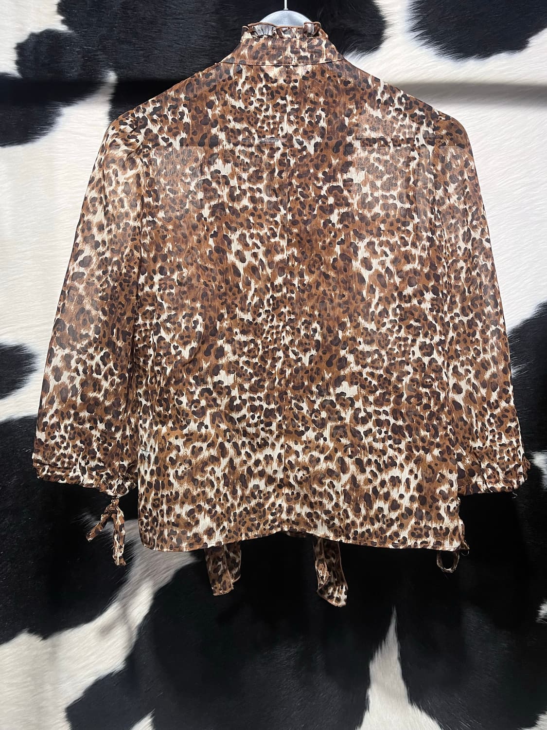 레오파드 7부 시스루 셔츠 상품이미지5