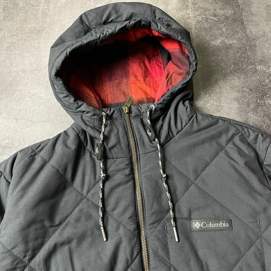 COLUMBIA 컬럼비아 빈티지 블랙 플란넬 후드패딩 A00465 상품이미지2