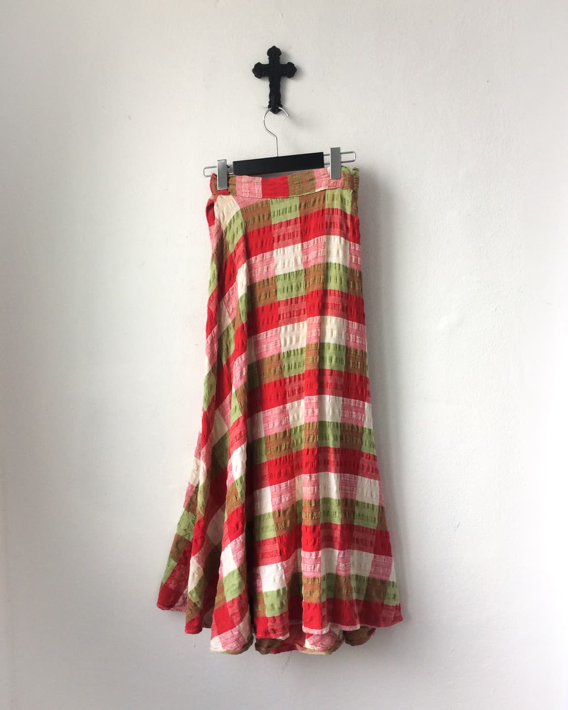 Check pattern wrap long skirt 상품이미지2