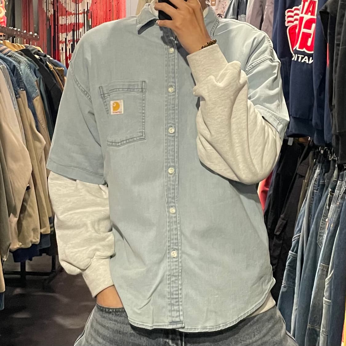 [IM] carhartt 칼하트 연데님 반팔셔츠 상품이미지2