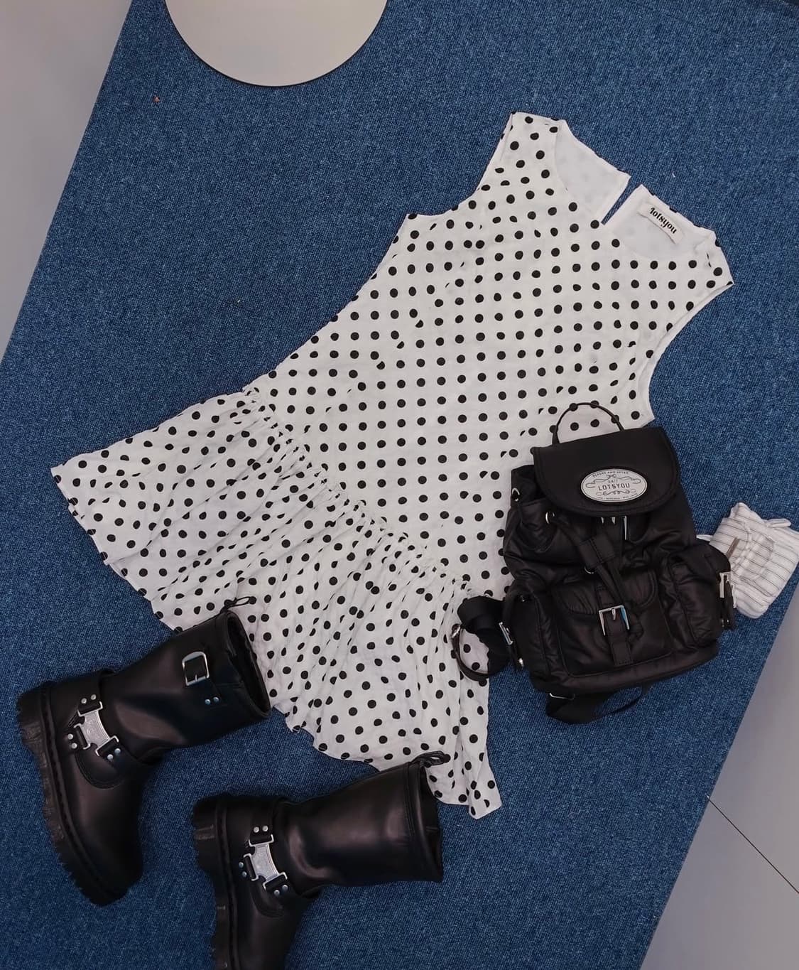 라츠유 도트 원피스 상품이미지1