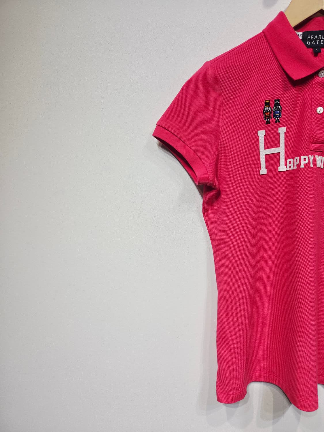 파리게이츠(PEARLY GATES) 해피스마일 핑크 반팔 카라 티셔츠 상품이미지3