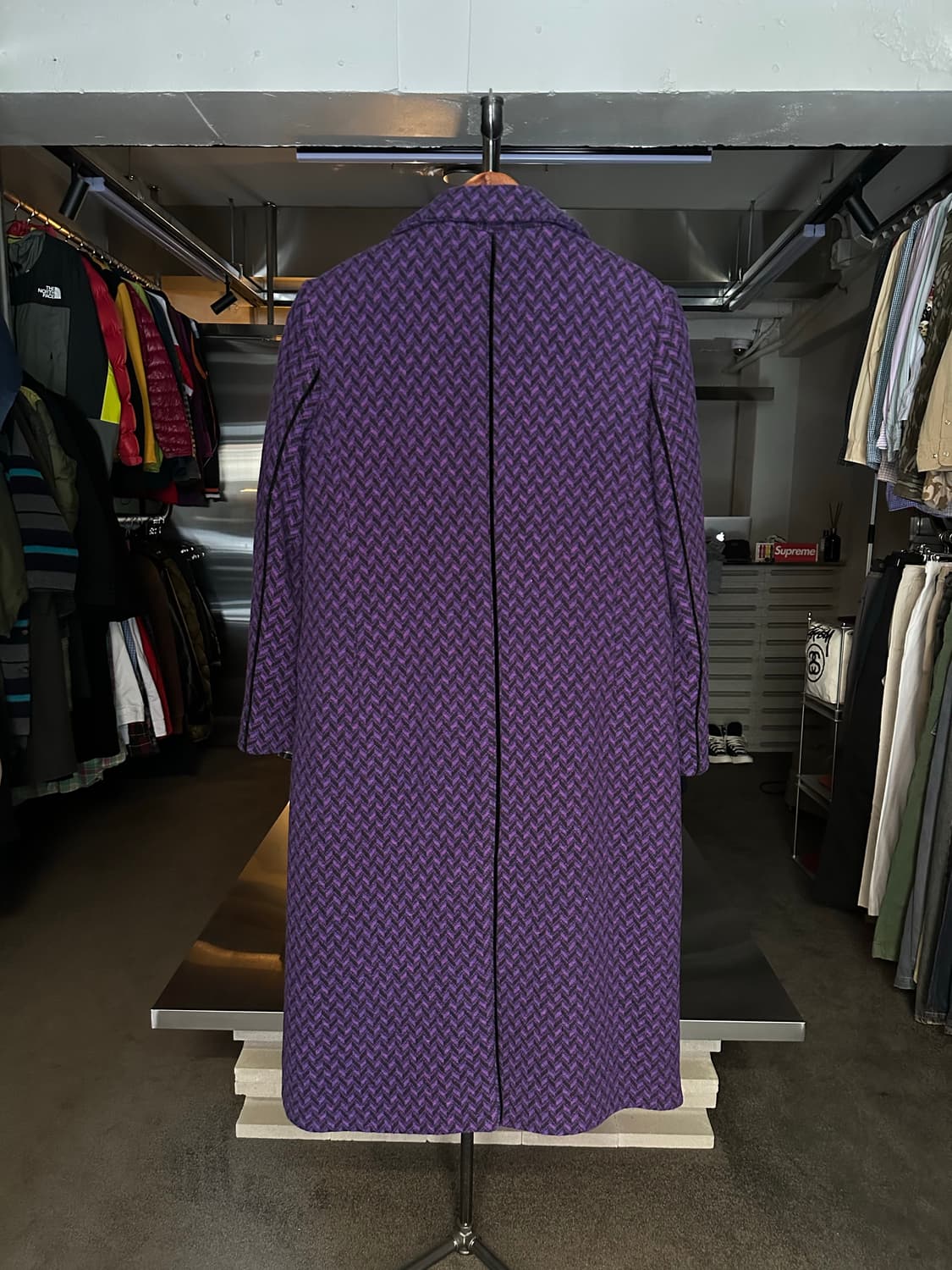안나수이 퍼플 헤링본 롱코트 55 [S] 상품이미지3