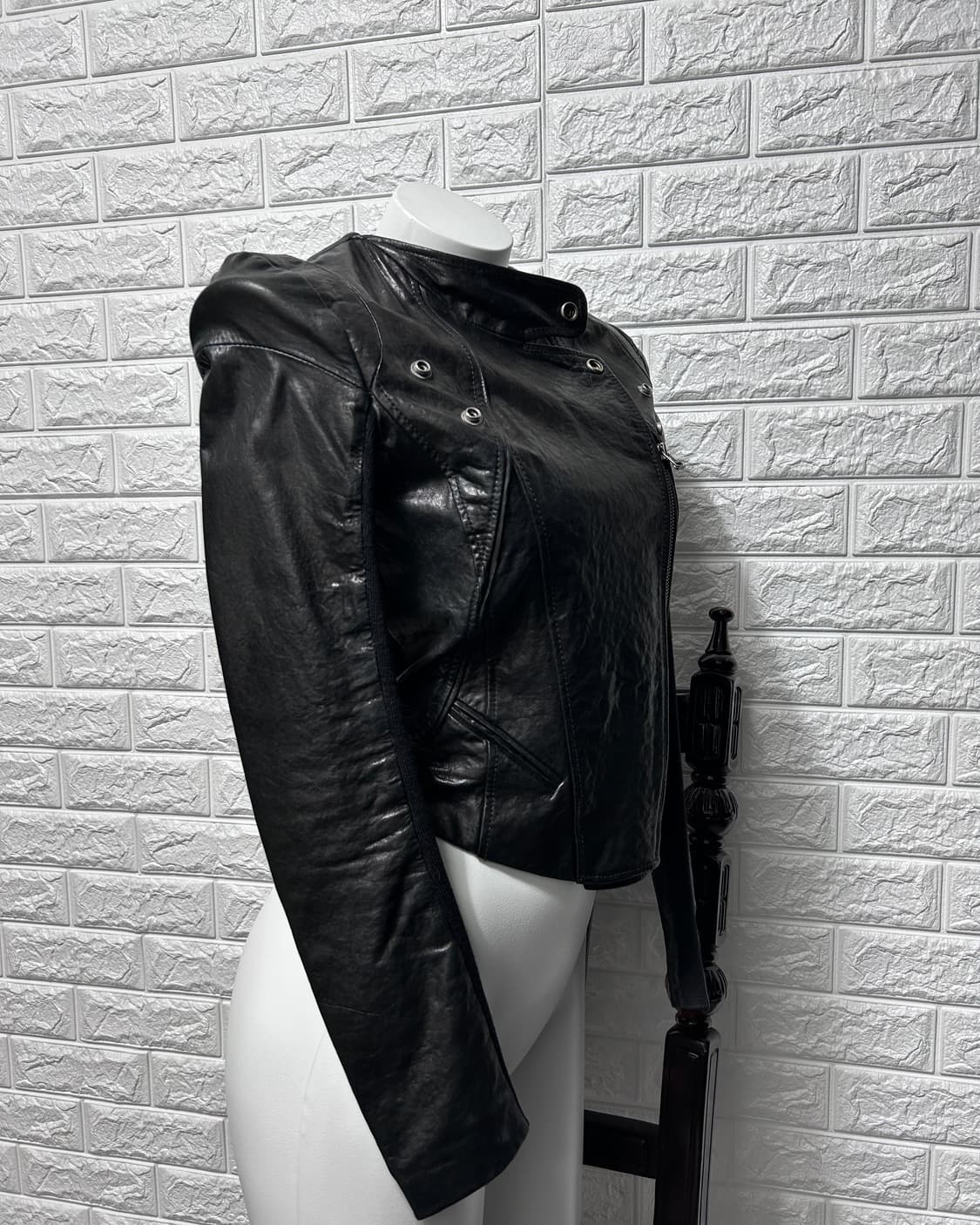 Black Lambskin Lamb Skim Slim Jacket 상품이미지4