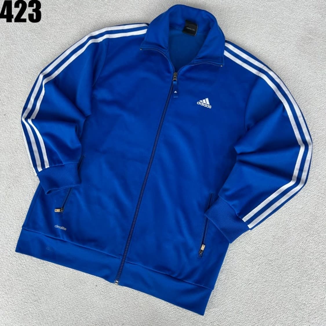 아디다스 파랑색 삼선 트랙탑 XL 져지 집업 자켓 상품이미지1