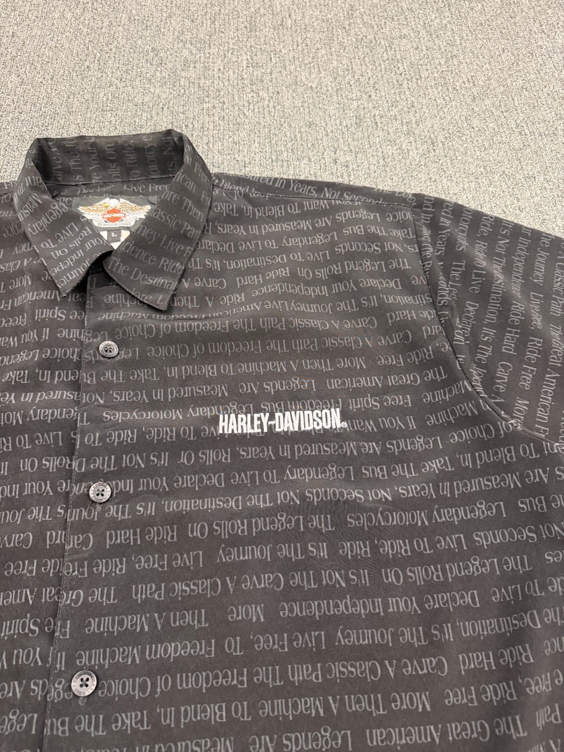 L) 할리데이비슨 빈티지 레터링 반팔 셔츠 상품이미지3