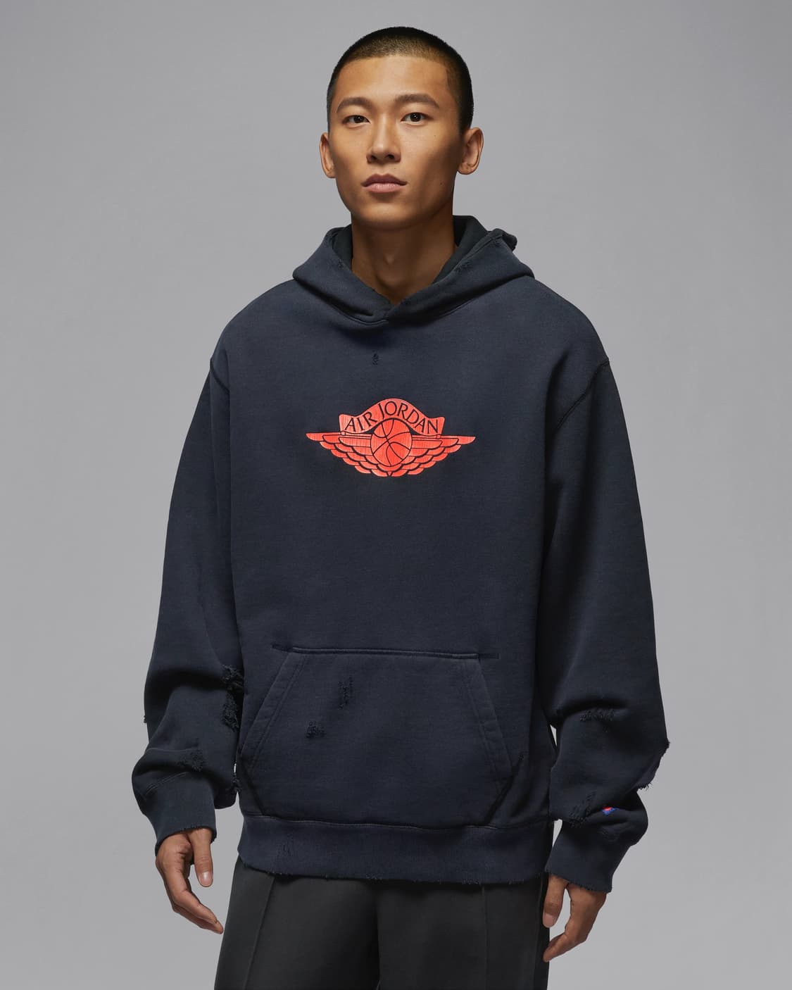 조던 에어 플리스 풀오버 후드 블랙 L (새상품) 상품이미지3