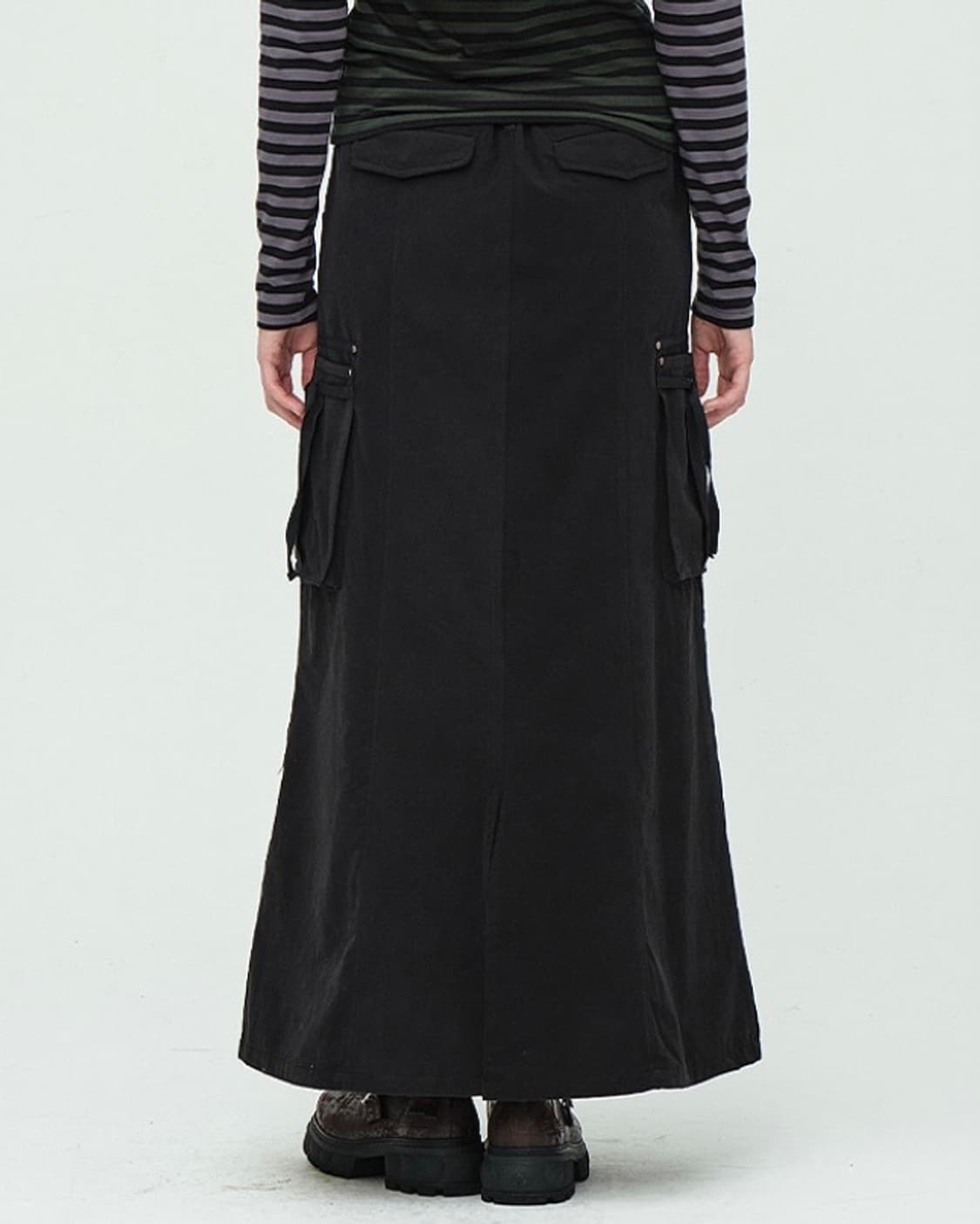 마지셔우드 스트링 카고 스커트 블랙 상품이미지3