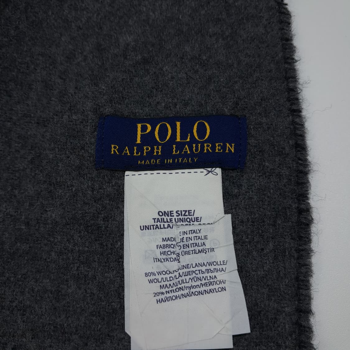 MX553 폴로 00s 이태리판 울 양면 블랙그레이 머플러 목도리 상품이미지4