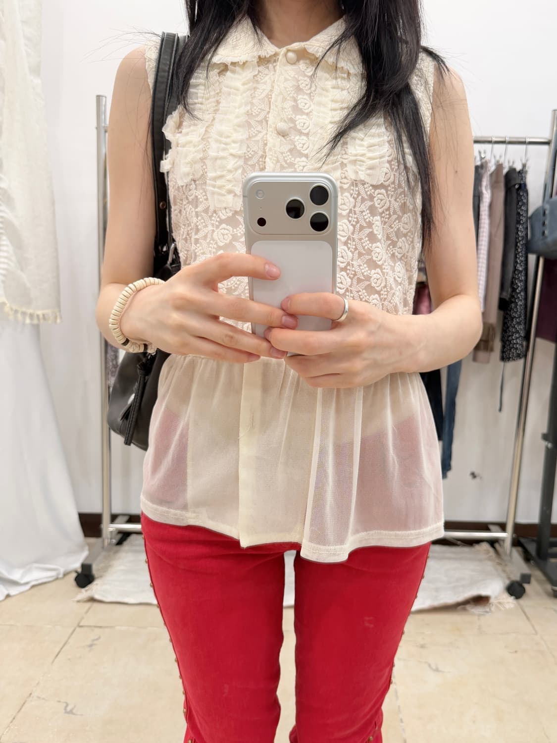 ivory frill lace blouse 상품이미지3