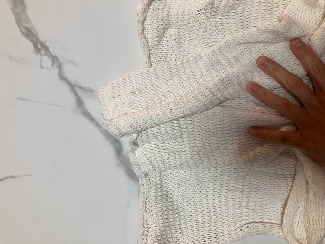 guess Y2K 오프숄더 메쉬 화이트 니트 스웨터 갸루 딱붙핏 상품이미지4