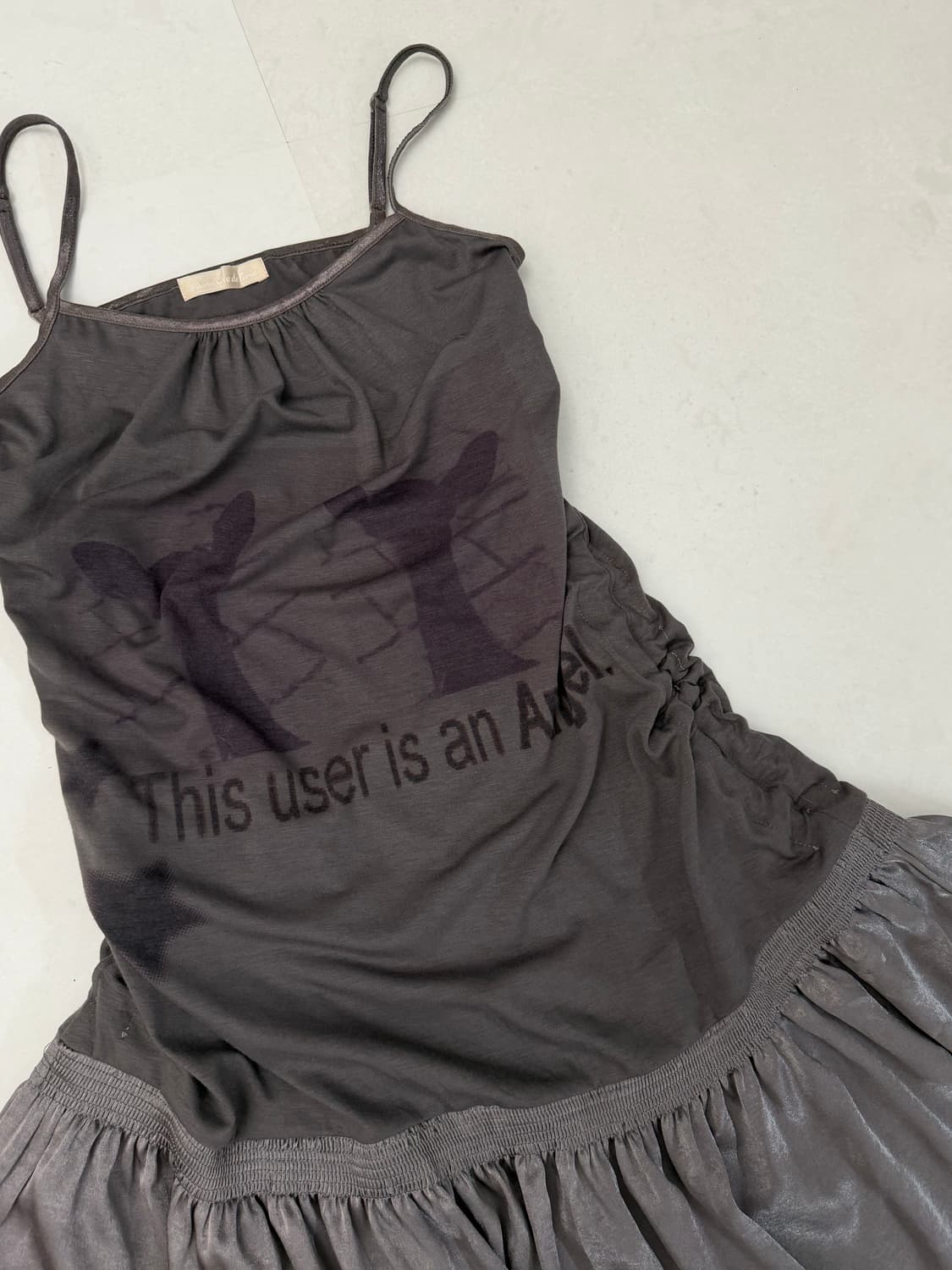 다크그레이 셔링 슬립 드레스 상품이미지4