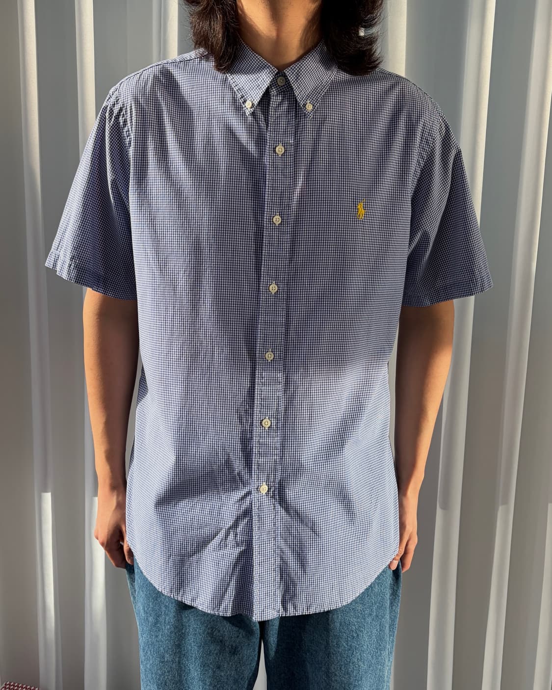 [L]폴로 랄프로렌 포플린 플레이드 반팔 셔츠 상품이미지3