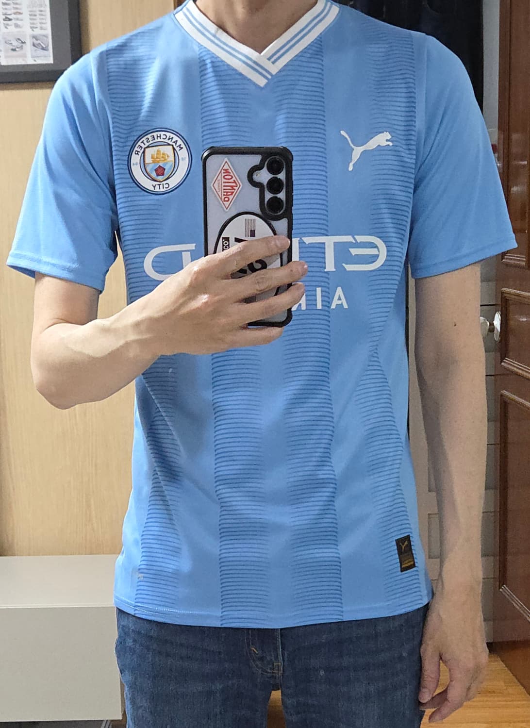 (착샷) 맨시티 유니폼 져지 23-24 시즌 홈 데브라이너  상품이미지7