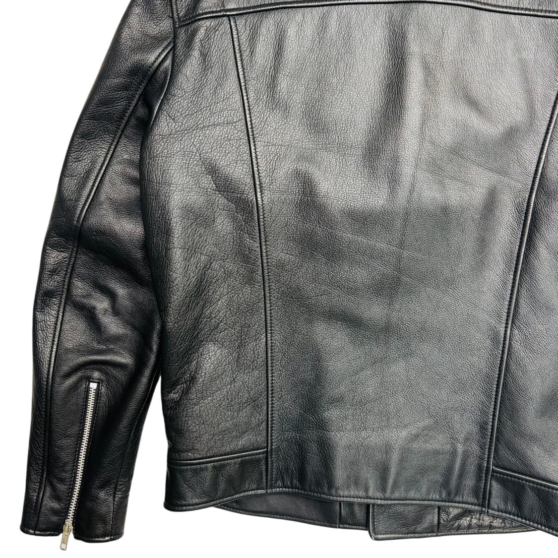 인사일런스 비대칭 블랙 레더 자켓 L 상품이미지6