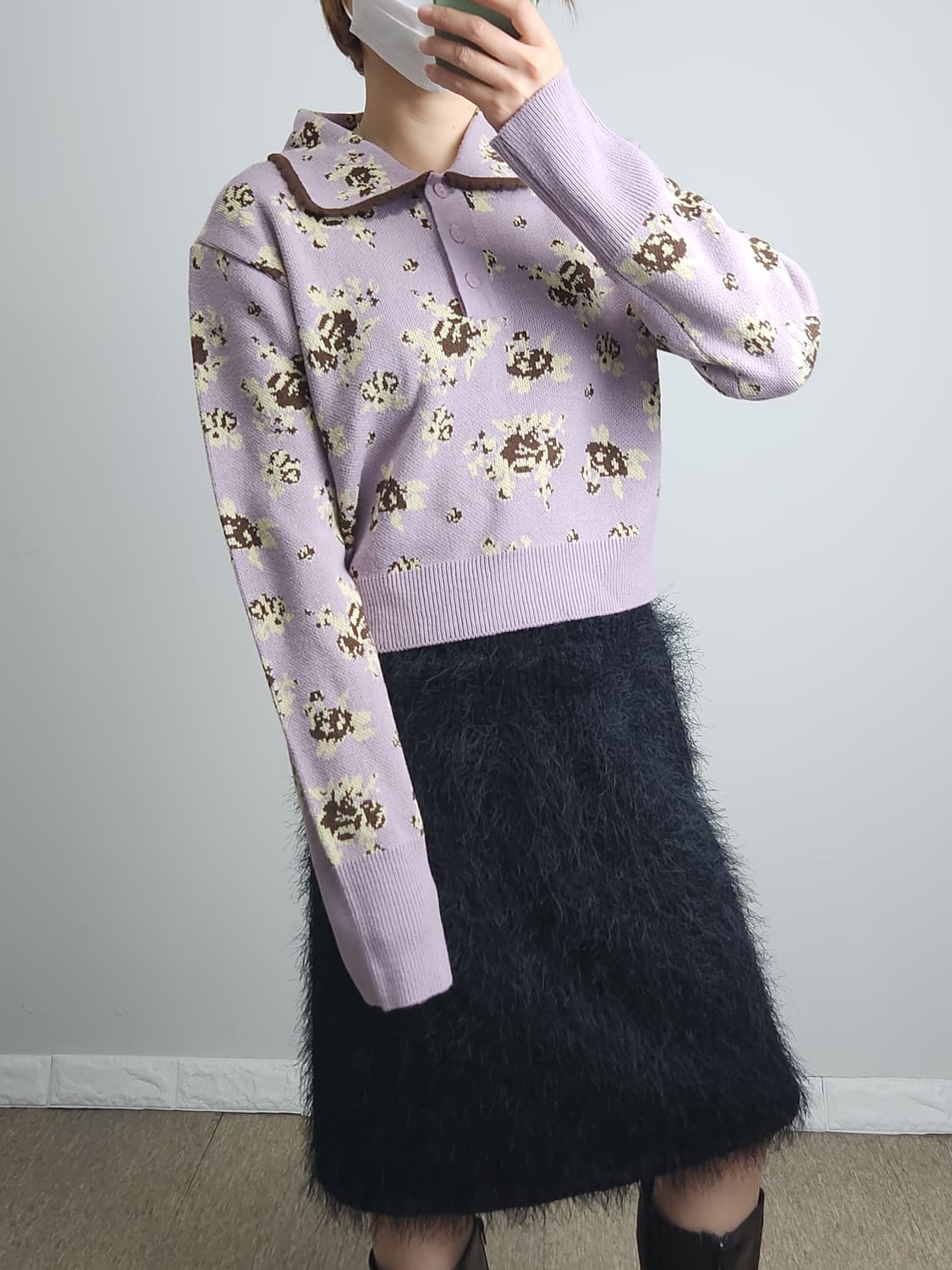 (마가린핑거스)패턴 피케 니트 상품이미지3