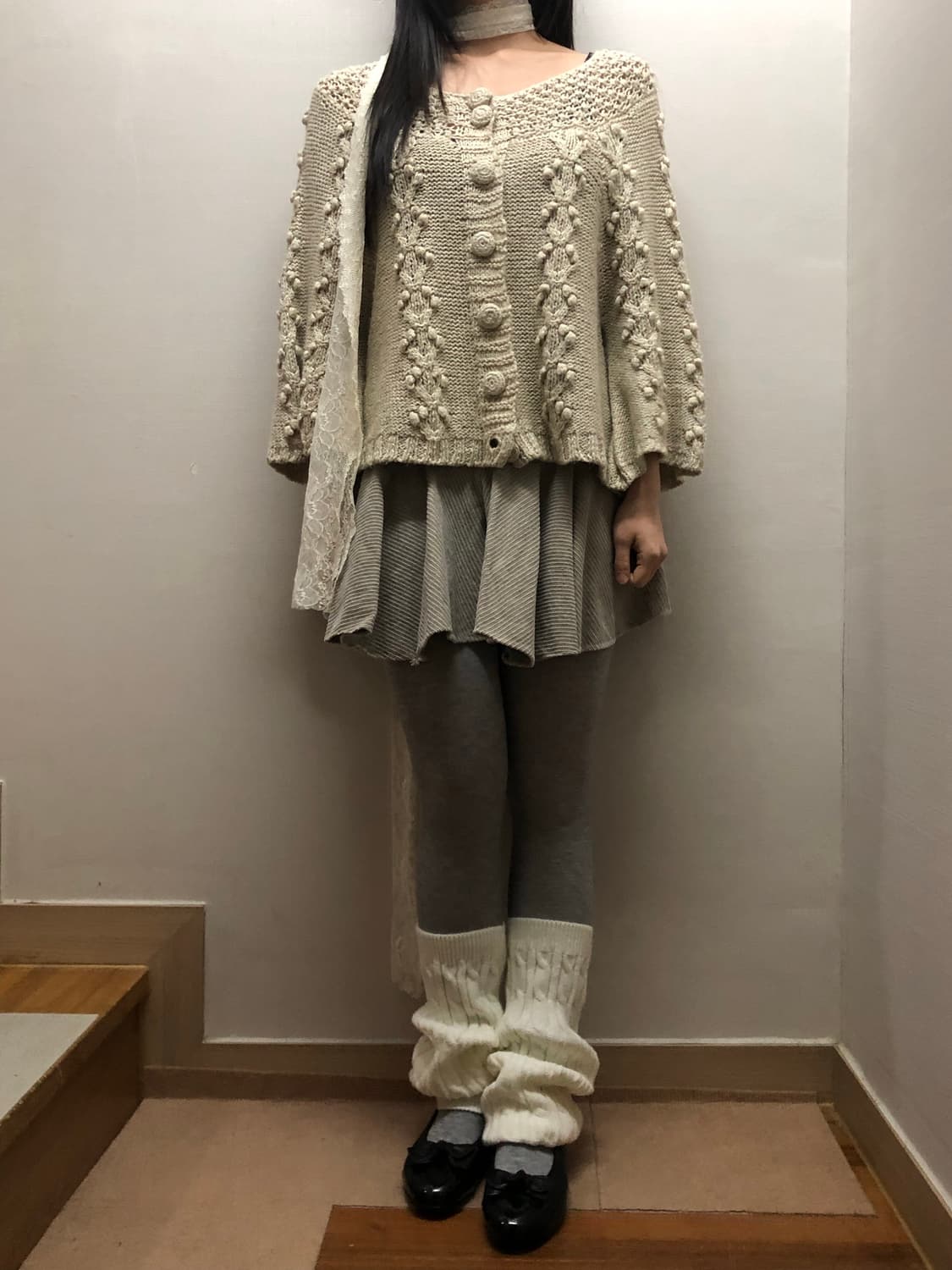 빈티지 베이지 코듀로이 미니 스커트 상품이미지4