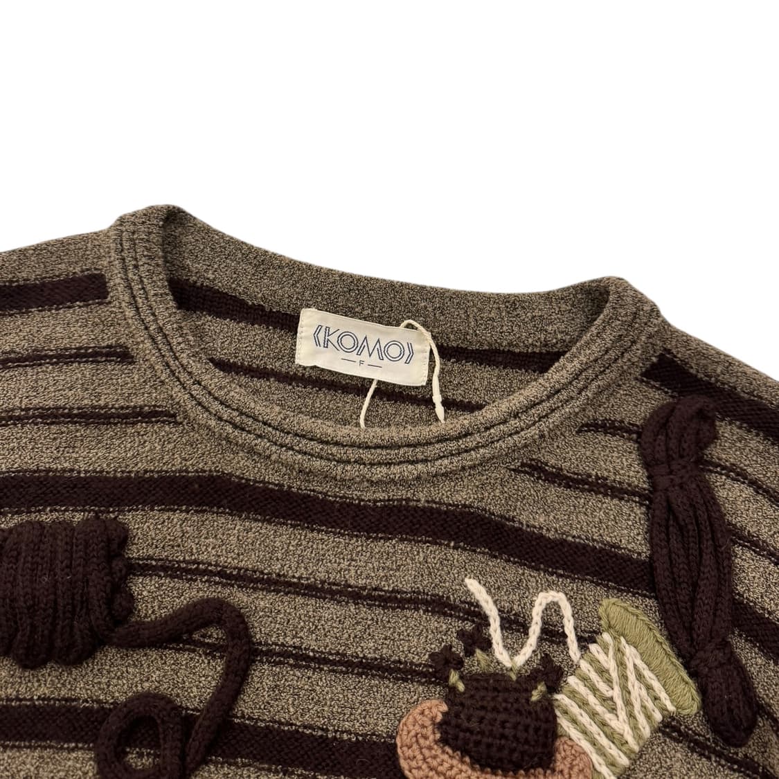 KOMO 울 스트라이프 니트 스웨터 브라운 상품이미지9
