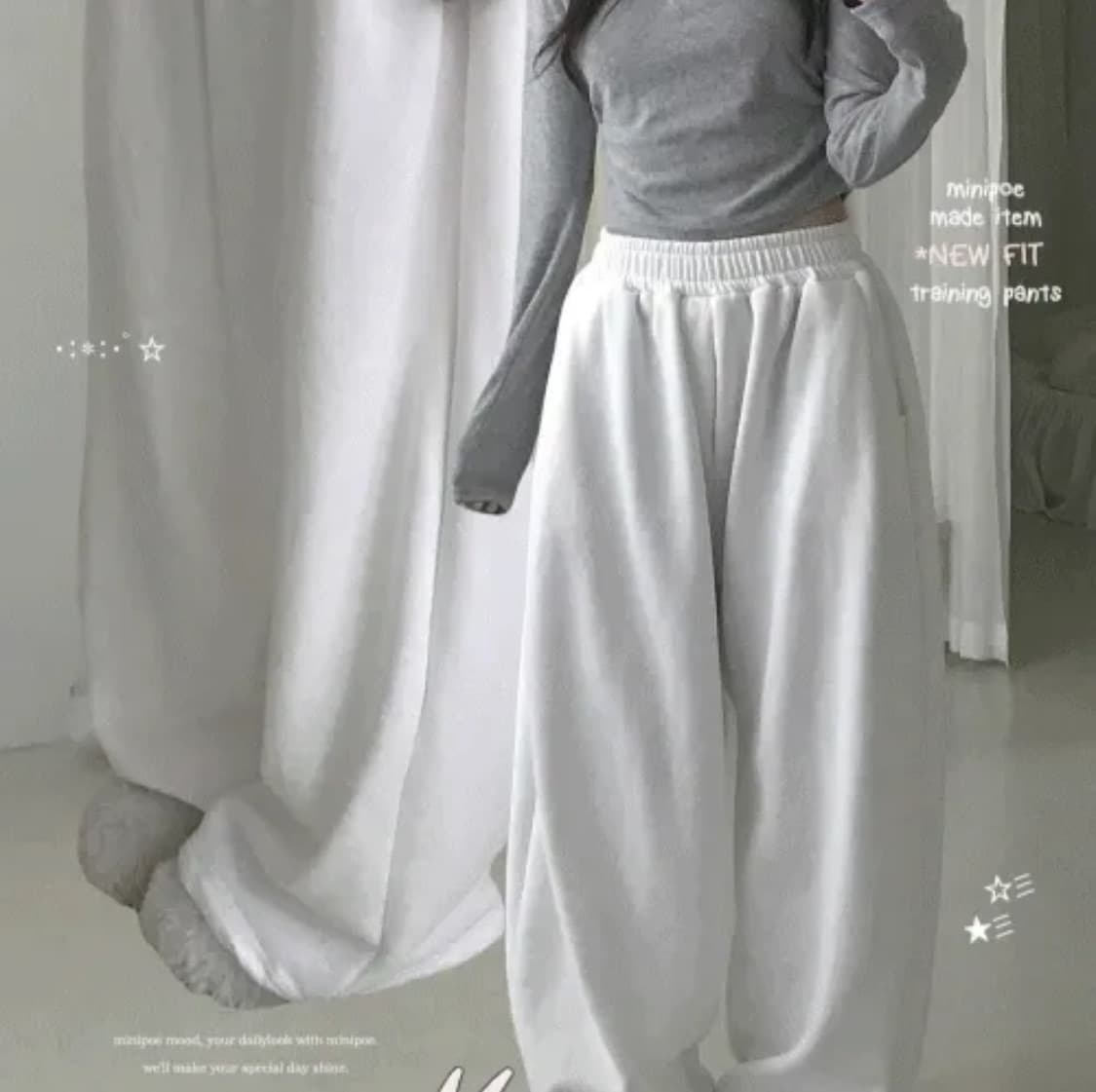 미니포에[MADE] 핀턱 와이드 기모 트레이닝 팬츠 상품이미지1