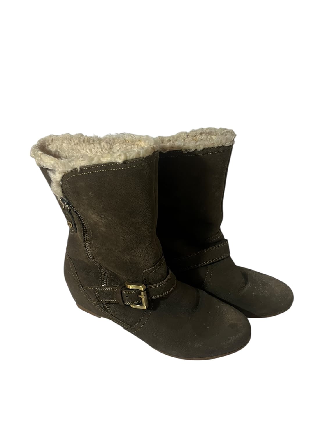 Vintage 브라운 퍼 라이닝 미들부츠  240 상품이미지1