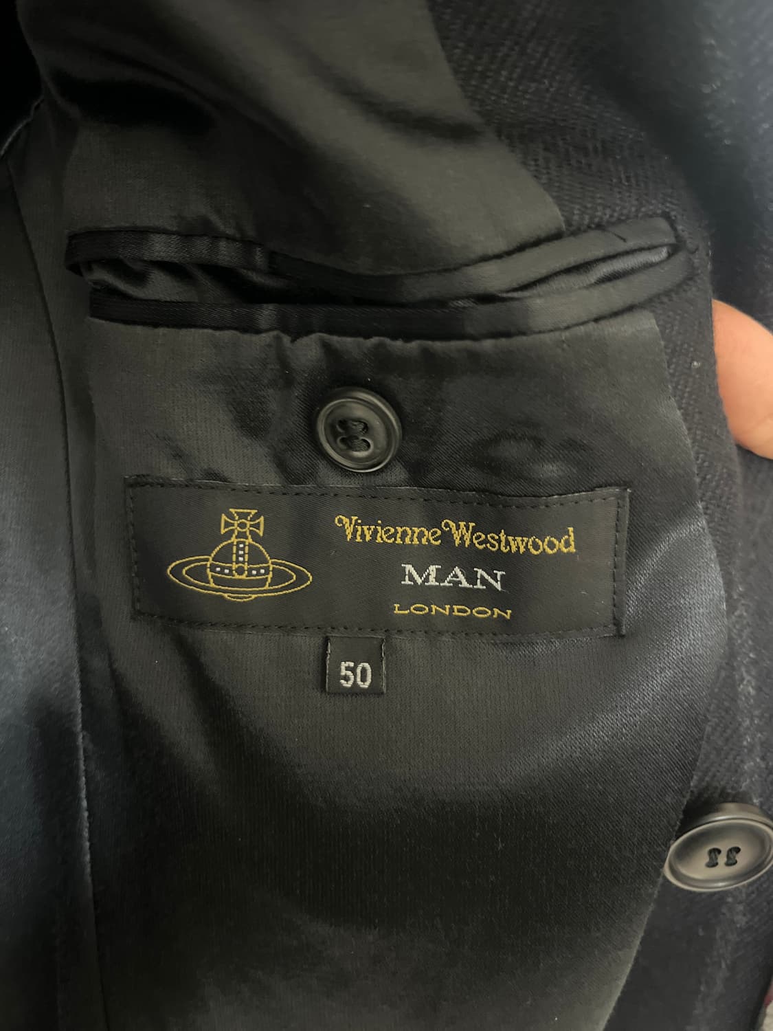 비비안웨스트우드 롱코트 새상품급 스트라이프 네이비 상품이미지7