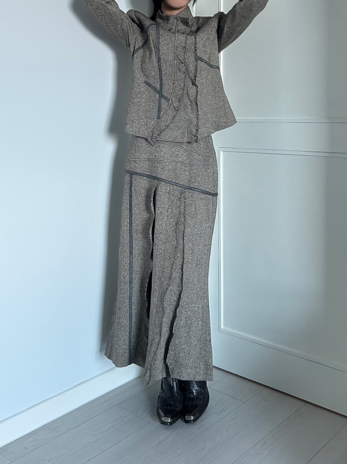 Dusky Brown Two piece / 빈티지 투피스 상품이미지2