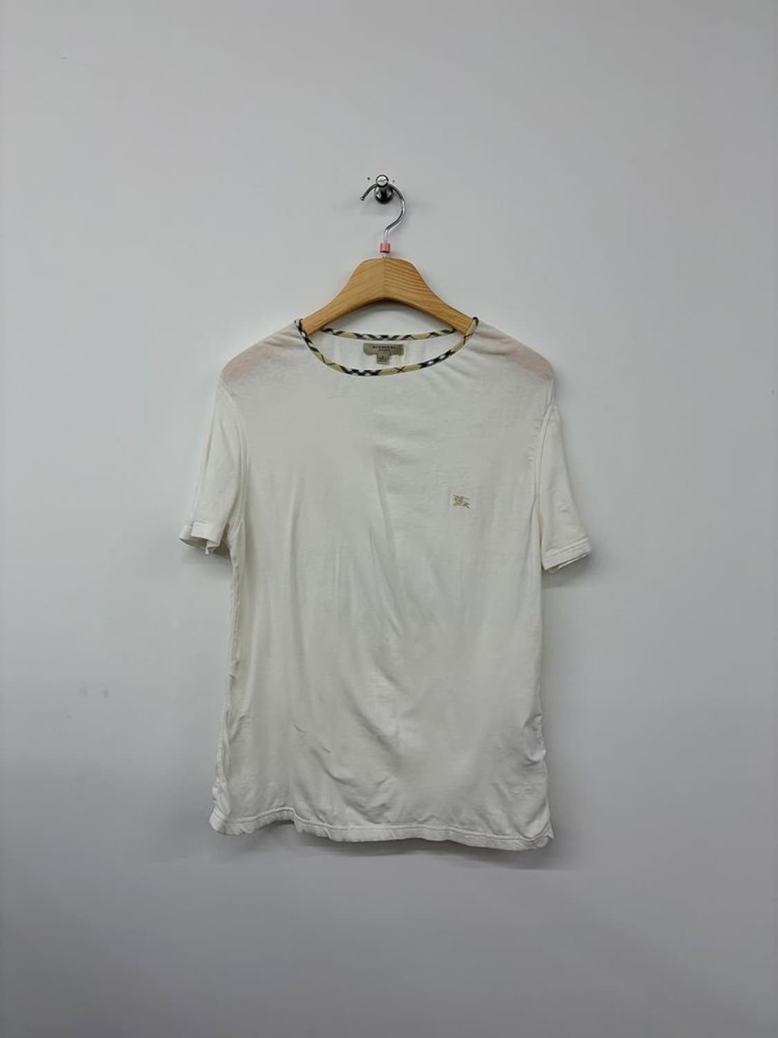 버버리 노바체크 트리밍 코튼 반팔 티셔츠 PN9726 상품이미지1