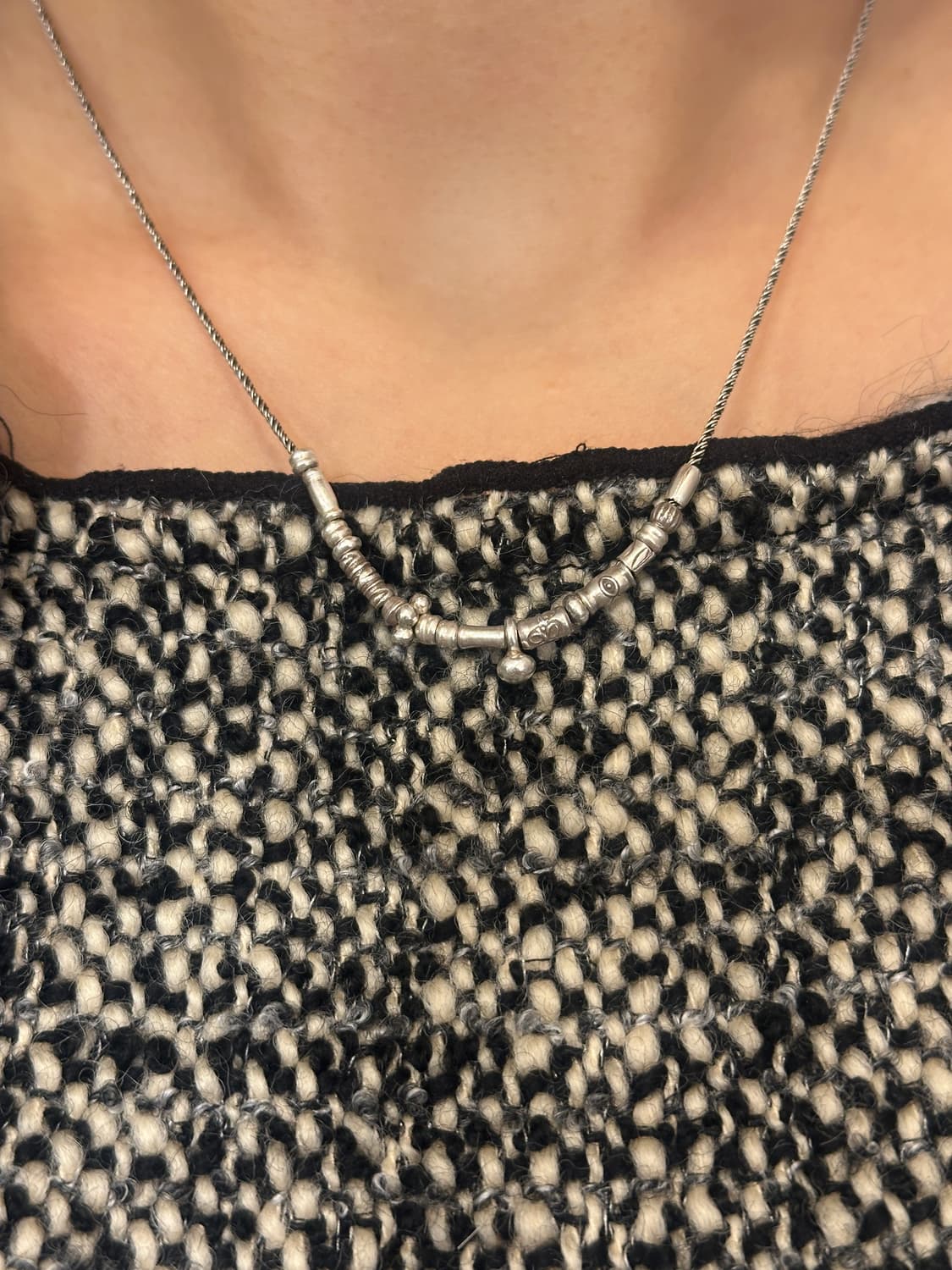 Musta karensilver mix necklace 상품이미지5