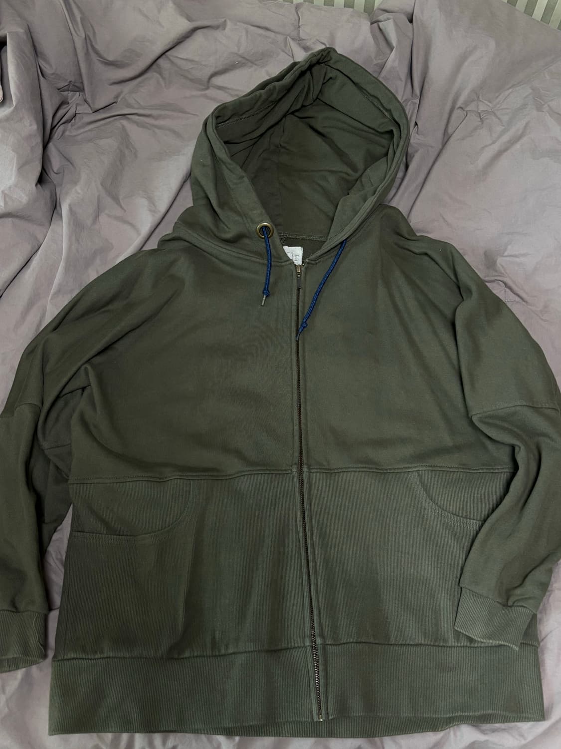 japanese vintage 빈티지 카키 오버핏 후드집업  상품이미지1