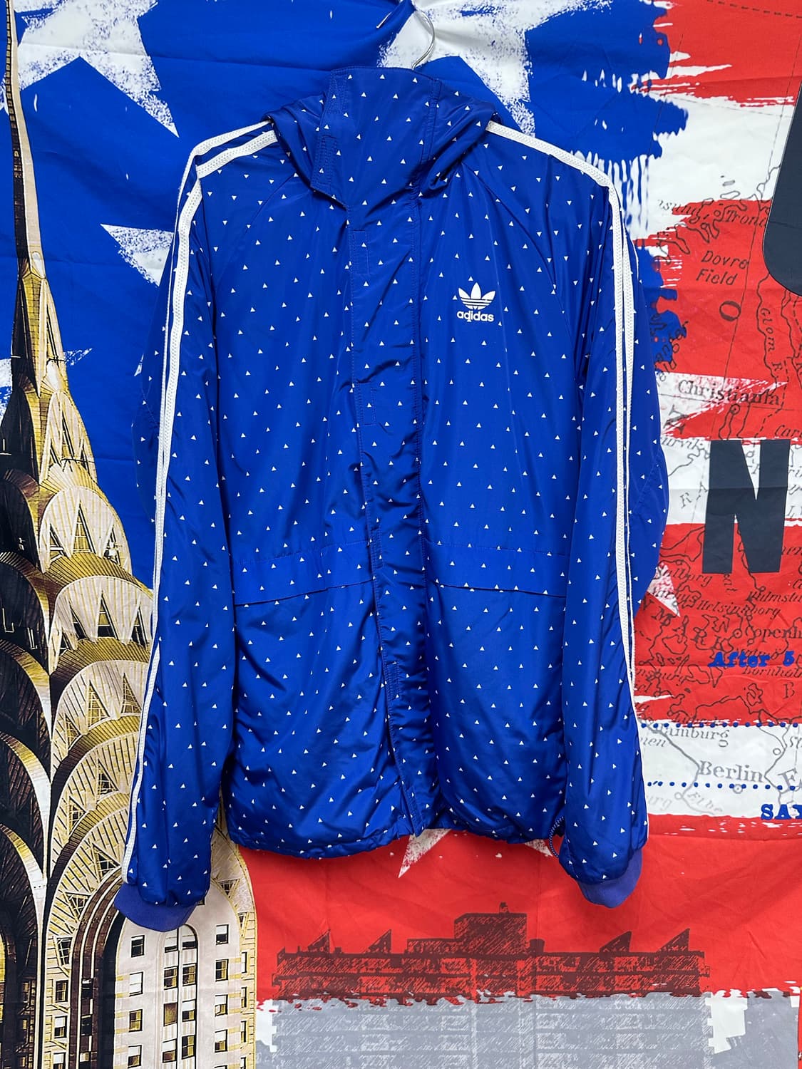 새상품급 퍼럴x아디다스 오버핏 바람막이 기모점퍼s90 상품이미지1