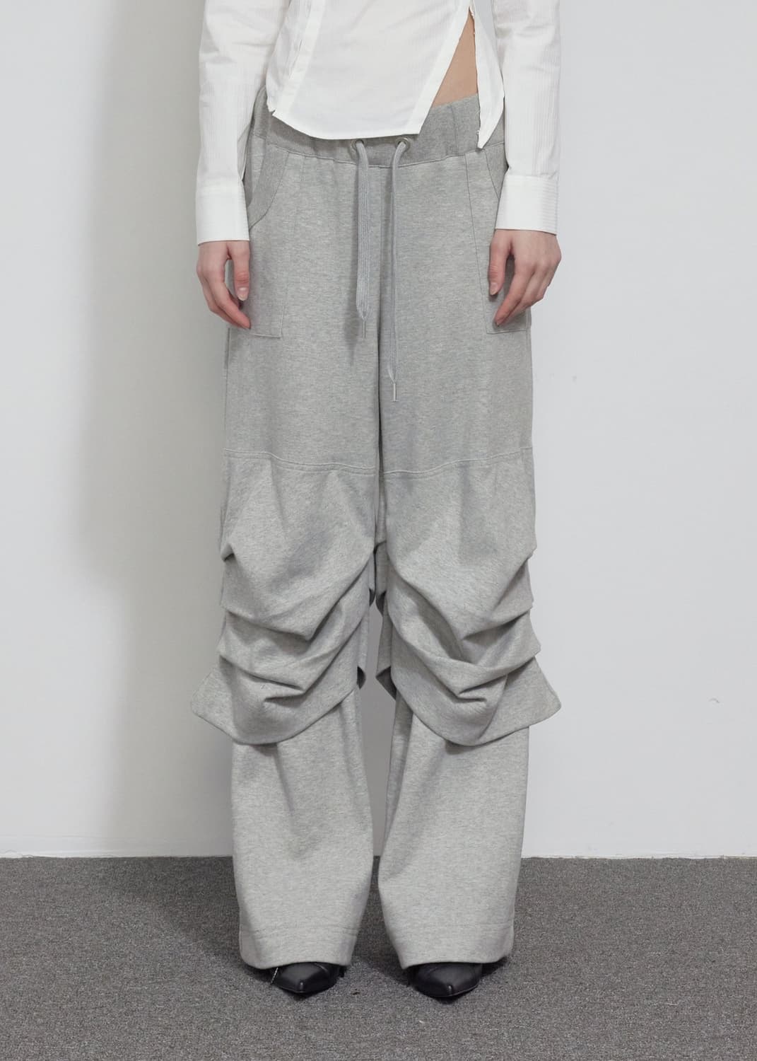 보헤미안서울 보헴서 DIAGONAL SWEAT PANTS, MELANGE 상품이미지1