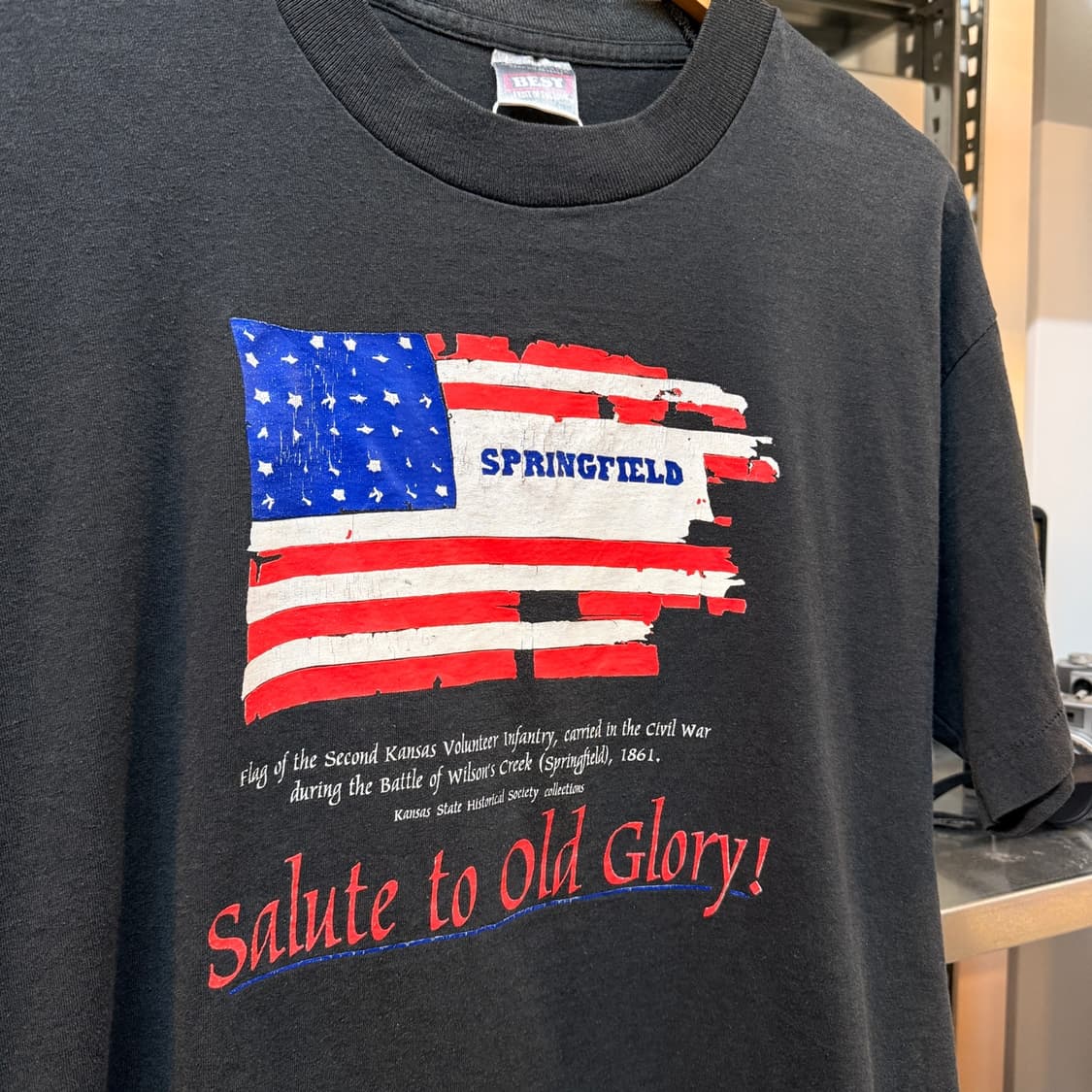 90'S 스프링필드 성조기 미국 국기 미국티셔츠 L M 상품이미지2