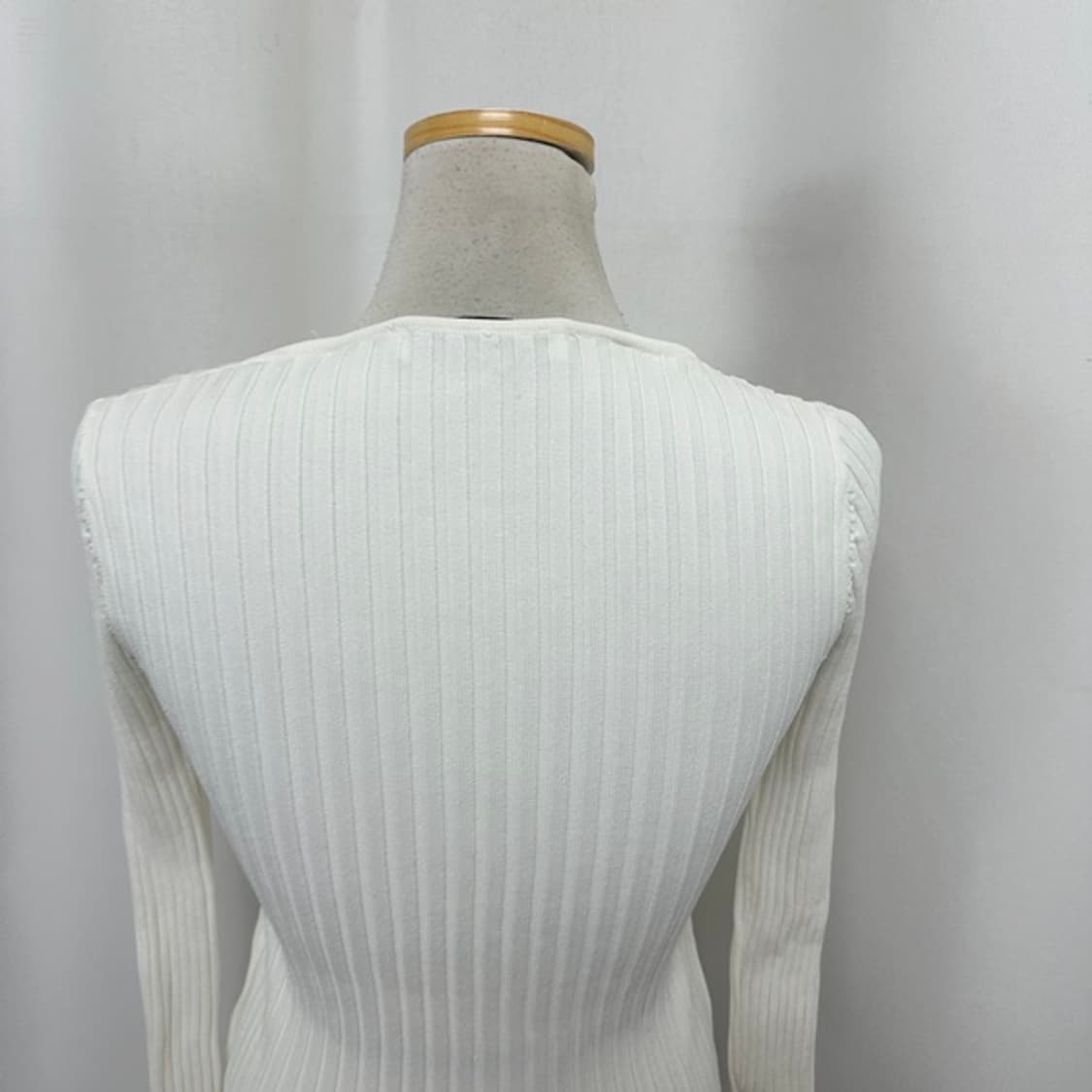 자라 여자 스판 긴팔 니트티 화이트 M 상품이미지6