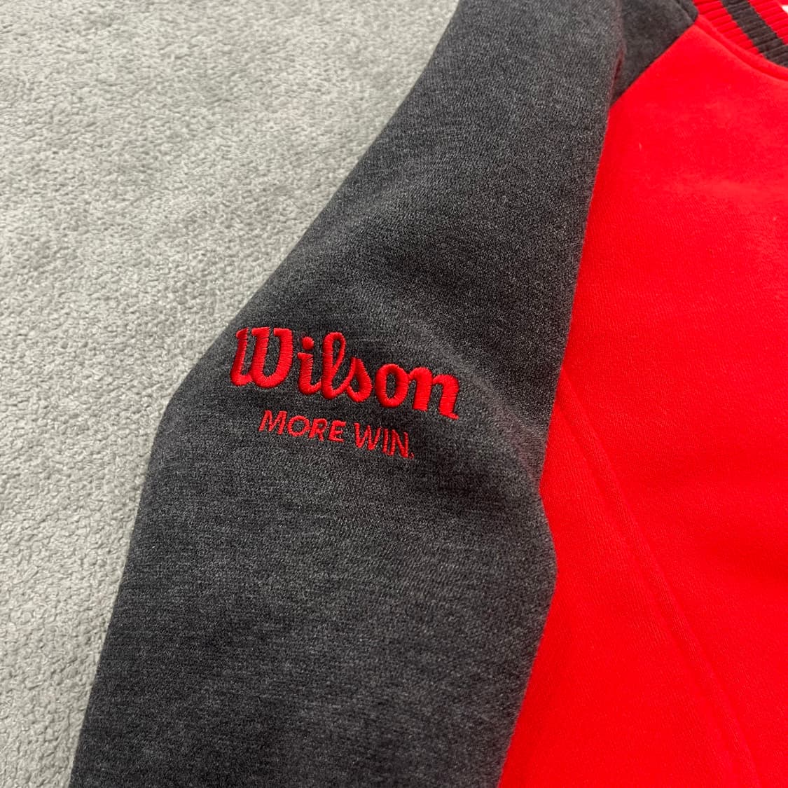 95 윌슨 레드 배색 야구 점퍼 상품이미지4