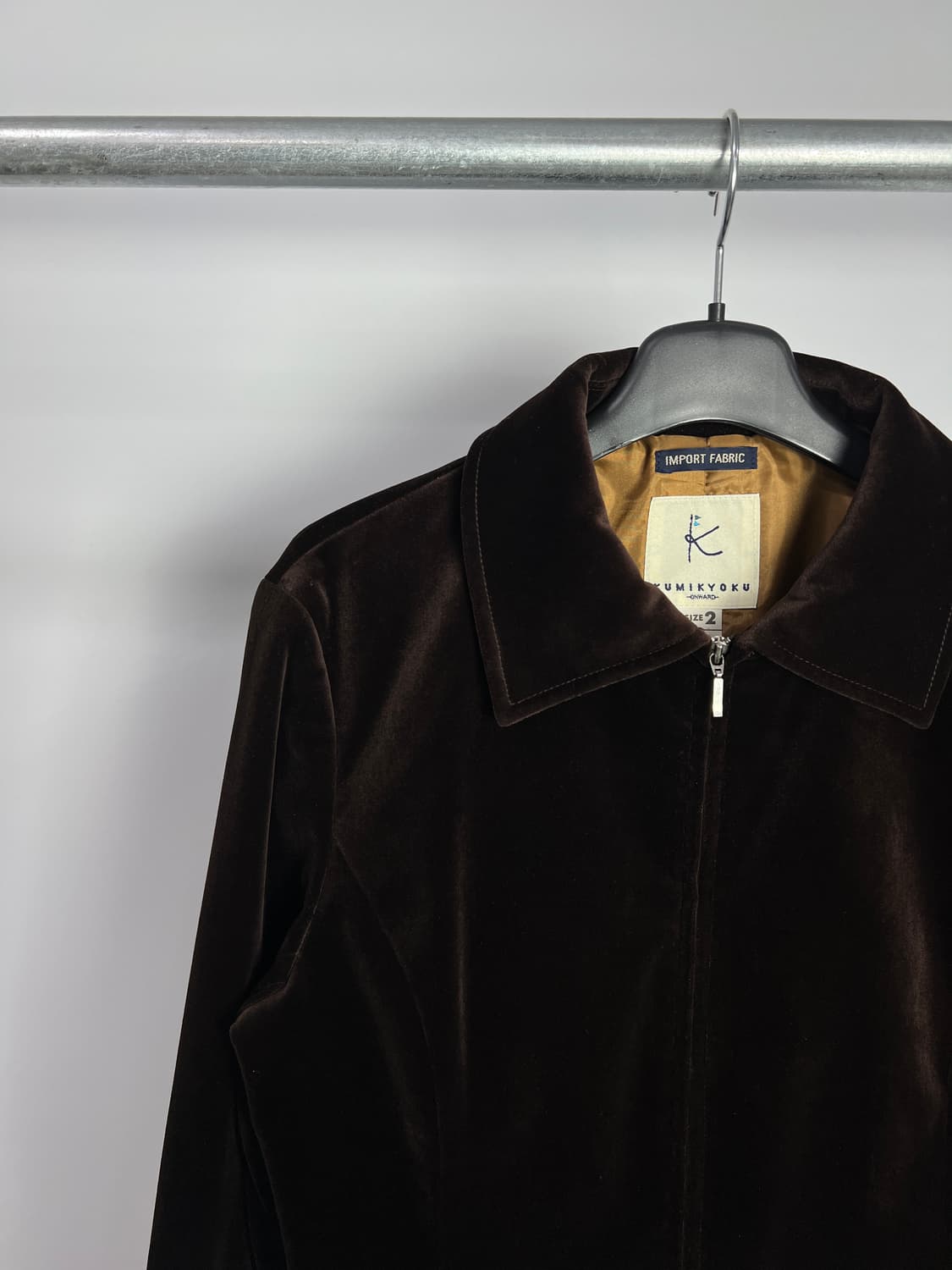 KUMIKYOKU 벨벳 집업 자켓 상품이미지2