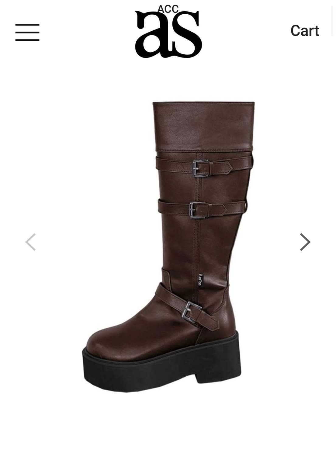 애즈온 240 브라운 마야 롱 버클 부츠 무신사 상품이미지1