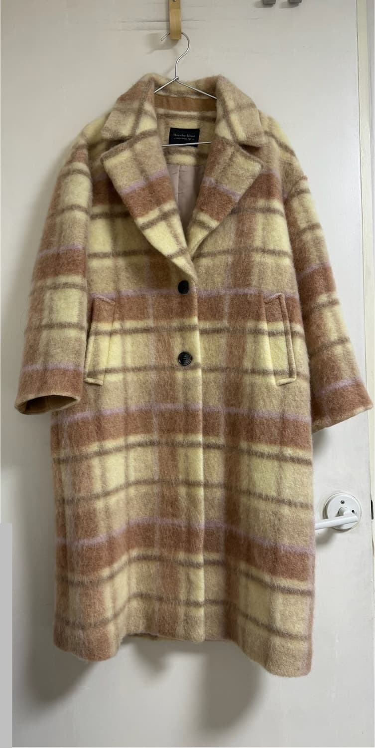 Thursday Island써스데이아일랜드 체크 울져지 롱코트 M 상품이미지1