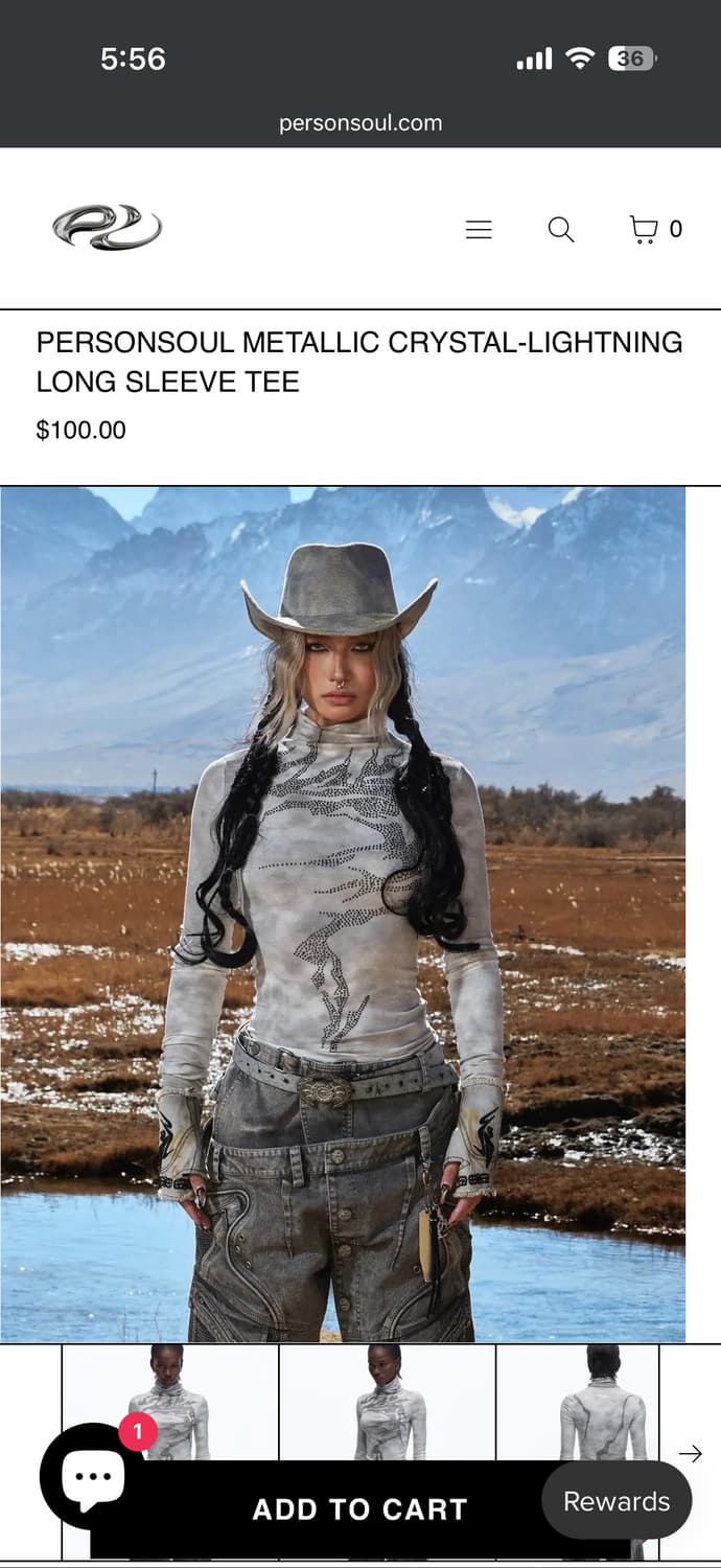 퍼슨소울 메탈릭 크리스탈 라이트닝 롱슬리브 상품이미지5