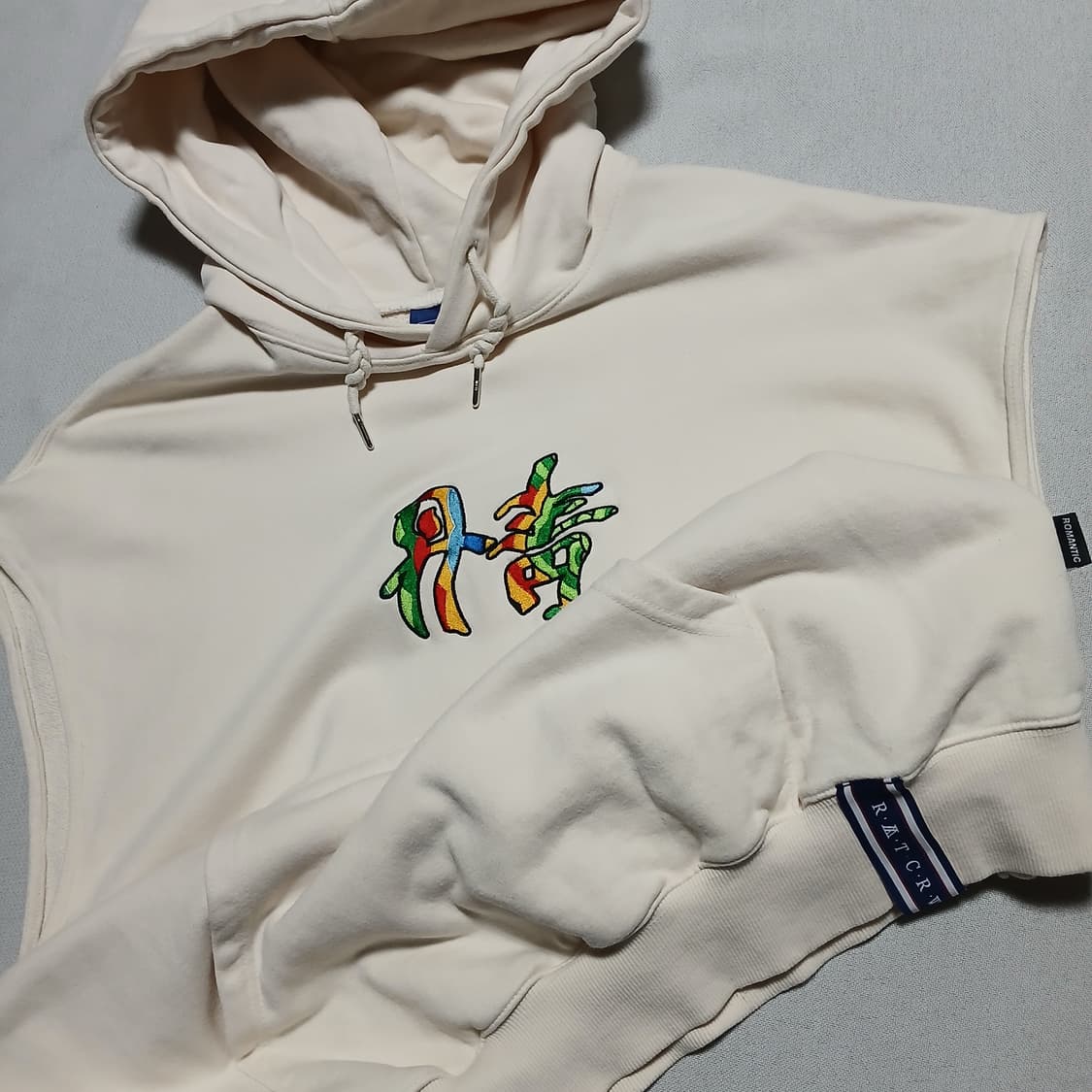 로맨틱크라운 단청 후드 조끼 오버핏 레이어드 상품이미지5