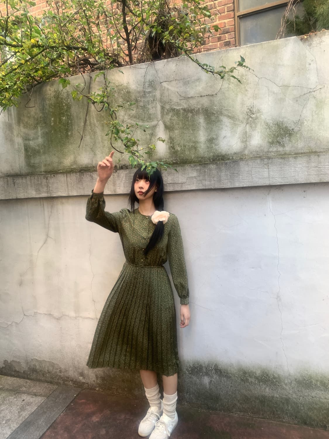 China Collar Gold Button Dress 상품이미지5