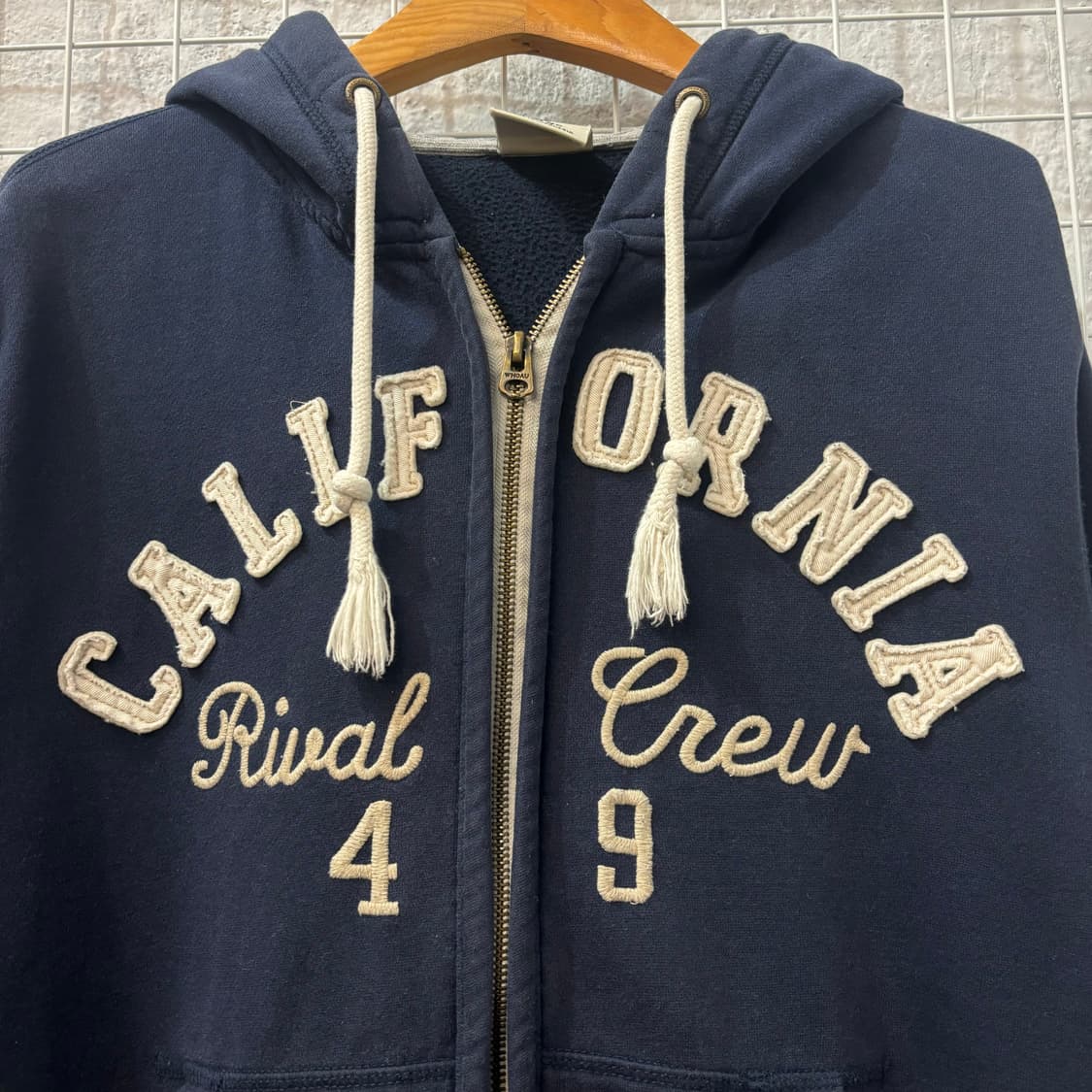 후아유 y2k 네이비 후드집업 L 상품이미지5