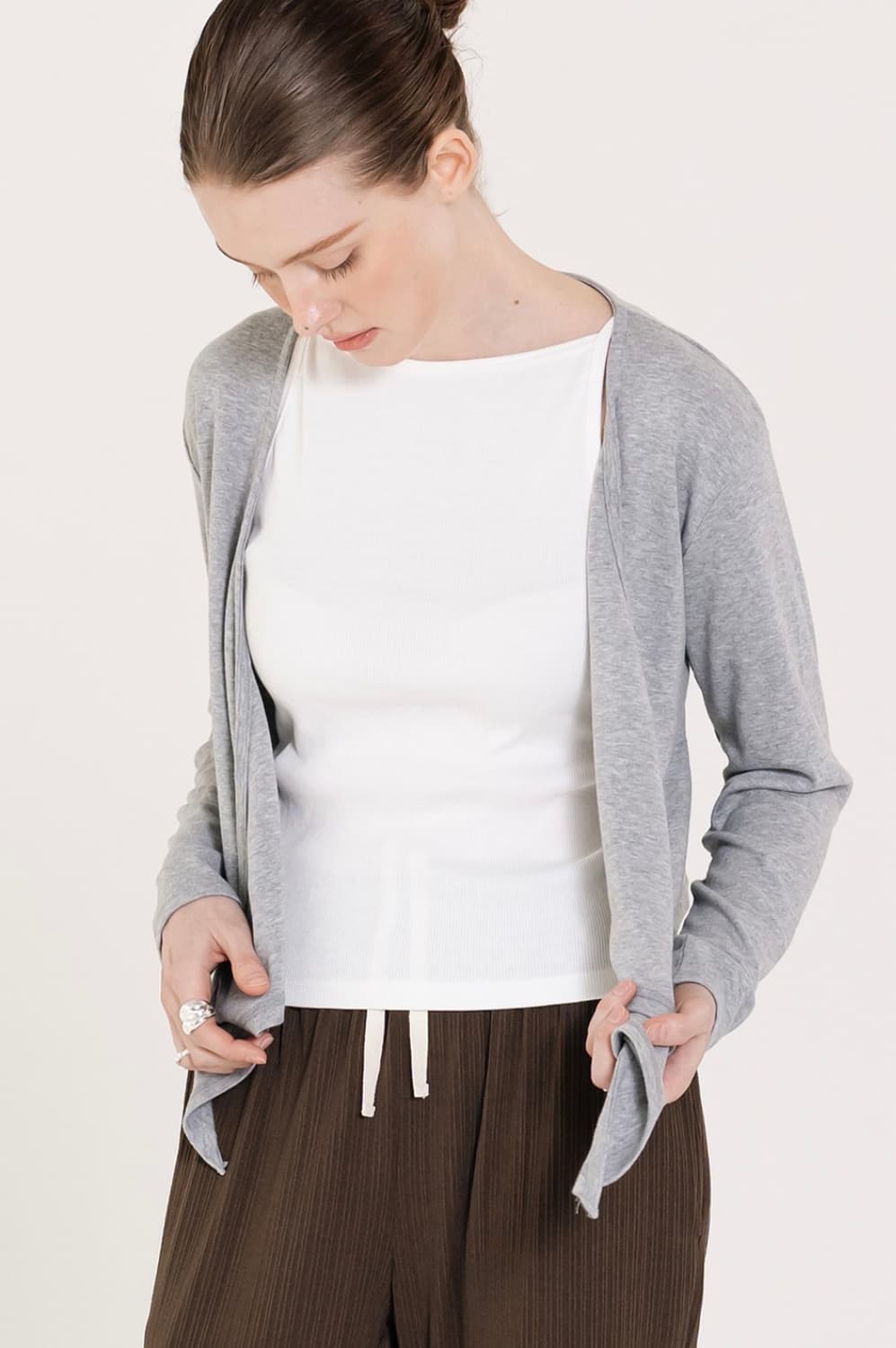 인지액티브 summer wrap cardigan - 그레이 상품이미지1