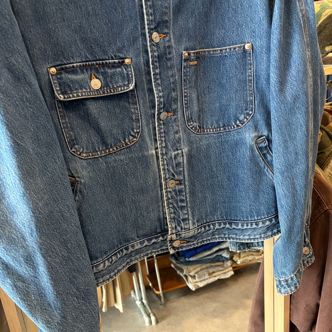 90s 90년대 미국 생산 폴로 정품 덩가리 데님 자켓 상품이미지3